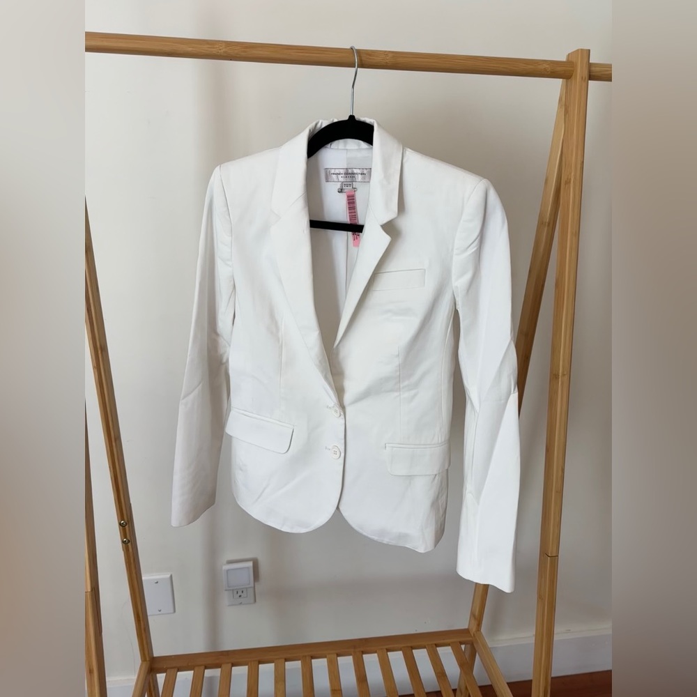French Connection White fitted blazer